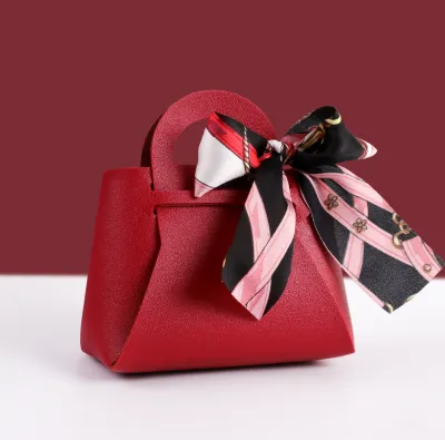 4pcs Candy Box Thank You Gift Packaging Weddings Birthdays Jewels Candy DIY Souvenir with Ribbon