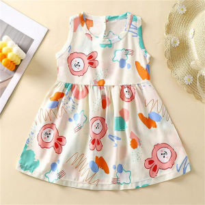 AILEBE Kids Dresses A-Line Elastic Waist Short Sleeve Summer Dress Soft Quick-Dry Fabric Lightweight Breathable Easy Care Cute Floral Solid Color Styles Machine Washable Wrinkle-Resistant OOTD Pambahay For Baby Girls 2-9 Years