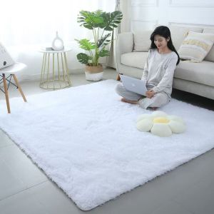 【NaJUAN】 200X300CM Large Size White Plush Carpet Thickened Super Soft Fluffy Rug Non-slip Floor Mat Carpet for Living Room Bedroom Balcony Bedroom and living room floor carpet
