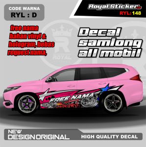 RYL 148-STIKER DECAL MOBIL CALYA AGYA JAZZ MOBILIO ACCORD KIJANG SEDAN BRIO GRATIS CUSTOM NAMA