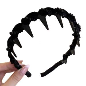 Velvets Artificial Crystals Waving Headbands Sparkling Rhinestones Hair Accessory For Women Elegant Party Wedding Daily Use