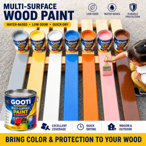 GOOTI Multi-Surface Paint 1L Interior Exterior All-in-One Paint Water Rust UV Resistant Low Odor Quick Dry Wood Paint for Wood Metal Concrete Plastic