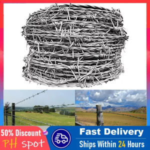 Double strand 2.2MM thickness 10/50/100 Meters Iron Barbed Wire Roll Fence Barbed Wire Anti-climb Protect Fence Galvanized Anti-rust Stee Wire