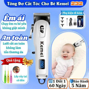 Tông Đơ Cắt Tóc Trẻ Em Kemei-232 Êm Ái An Toàn Tiếng Ồn Thấp Bé Không Giật Mình
