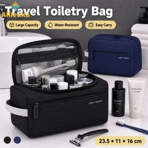 Allieuka Portable Toiletry Bag Large Capacity Waterproof Storage Bag with Compartments Makeup Toiletry Pouch