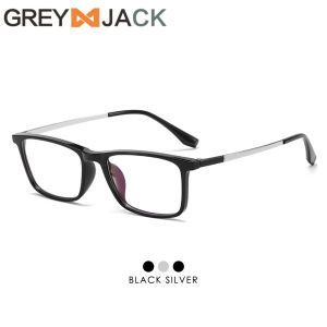 Grey Jack Kacamata Frame Model Kotak Bahan Titanium Style Bisnis Simple Ringan Bisa Minus Fashion Pria Wanita Keren 95012