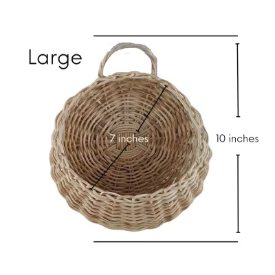 Rattan Flatback Hanging Basket / Rattan Basket / Wicker Basket / Onion Basket