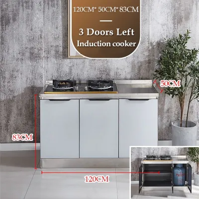 Stainless Steel Kitchen Cabinet kitchen kabinet Kitchen Storage Cabinet Sets Stove Cupboard Almari Dapur Murah 櫥櫃