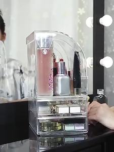 Hicus Acrylic makeup Cosmetics organizer storage dust-proof large-capacity skin care product storage dressing table