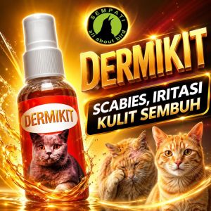 SEMPATI Dermikit Spray 60 Ml Obat Infeksi Kulit Kucing Cat Kitten Anabul Obat Kucing Anti Gatal Jamur Luka Scabies Kutu Parasit Cacing Hati