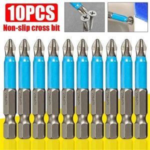 KIPRUN 10Pcs Screwdriver Bits Set 50mm PH2 Anti-slip with Magnetic 1/4" Hex Shank Fits Hand Electric Drill Driver Hand Tools
