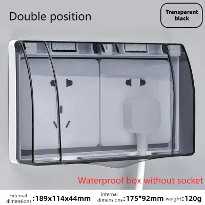Double Socket Switch Protector Electric Plug Cover Child Safety Waterproof Splash Box