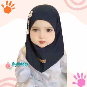ByKiddos - Jilbab Anak Bayi Newborn MAURIN Motif Bunga / Hijab Baby / Kerudung Anak Perempuan Usia 0-1 Th Motif Bunga