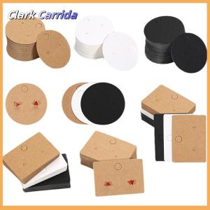 [Clark Carrida] 50pcs vòng tông Bông tai thẻ hiển thị trống Kraft Giấy trang sức treo thẻ cho Bông tai tai Studs bán bao bì