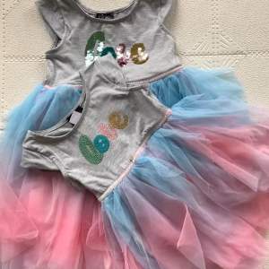 Pink & Violet Princess Lace Dress with Love sequin (Rainbow design)