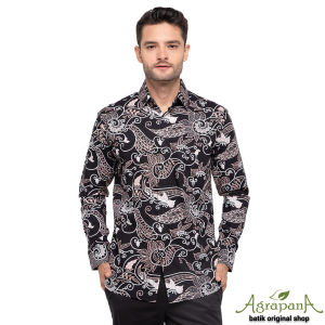 AN1B Agrapana Original Rajata Hem Kemeja Baju Batik Pria Terbaru Couple Pasangan Lengan Panjang Cowok Modern Pekalongan Kapel Anak Muda Mewah Dewasa Kondangan Asli Laki laki Kerja Premium Ori