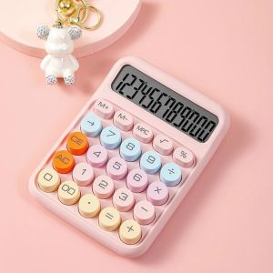 Korean Dopamine Color Calculator High Beauty 12 Digits Big Button Calculator for School&Office