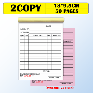 2ply/3ply Receipt for business Delivery Receipt resibo carbonized note books pads