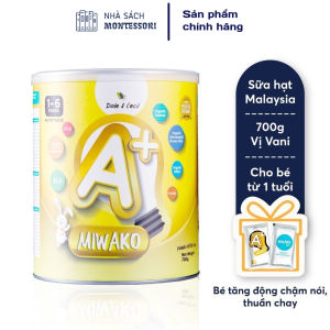 [Tặng Kèm Quà] Sữa Công Thức Hạt Thực Vật Hữu Cơ MIWAKO A+ 700gr ( x 2 hộp - 1.4kg) cho trẻ dị ứng dạm sữa bò chậm nói - Miwako Việt Nam - Nhà sách Montessori