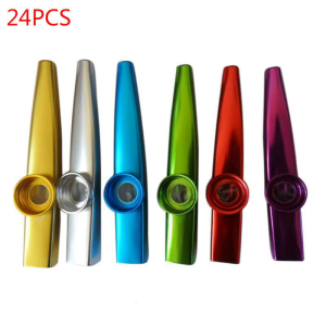 24 miếng kim loại kazoos Nhiều màu Kazoo nhạc cụ đồng hành tốt cho Guitar Ukulele Violin bàn phím đàn piano