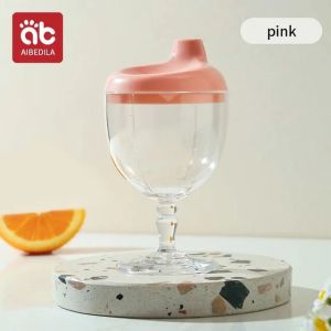 AIBEDILA Baby Learning Drinking Bottle Cups Wine Glass Shaped Sippy Cup with Lid Kids Toldder Nursing Bottle Infant Feeding goblet Cups