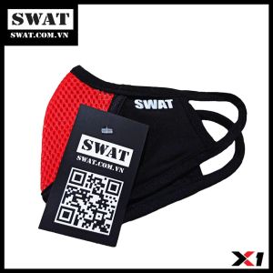 Khăn phượt phối lưới SWAT X1 đen đỏhàng chính hãng