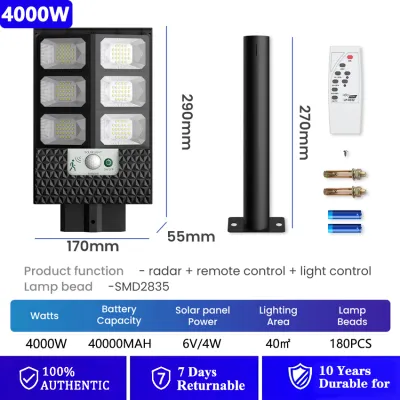 80000W Solar Light outdoor Lighting solar street light IP67 waterproof solar wall Lamp High-brightness Flood Light with remote for Outdoor Solar Flood Light 太阳能灯