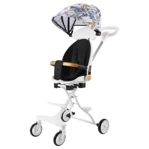 Lightweight Foldable Stroller with Canopy - Reversible Seat Toddler Pushchair - High View Travel Stroller Compatible with Bikes
