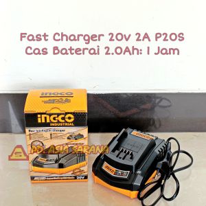 Fast Charger 2A Battery 20v INGCO FCLI2001 Casan Baterai Cordless P20S