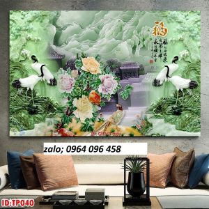 Mẫu tranh gạch 3d trang trí phòng khách sang trọng - SXBV79