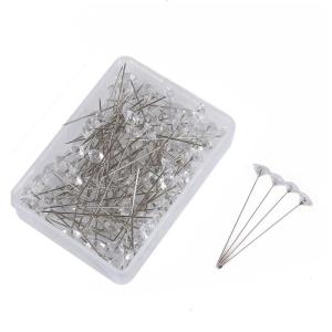 100PCS Bouquet Pins Corsages Flower Pins Clear Sewing for Head Long Straight for Head Pins for Wedding