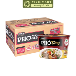 [THÙNG 12 TÔ] - MASAN - Chin-su Phở Story tô (có thịt thật) hương vị Phở bò Chinsu Phở bò Story tô Phở Thìn bờ hồ (131g/tô)
