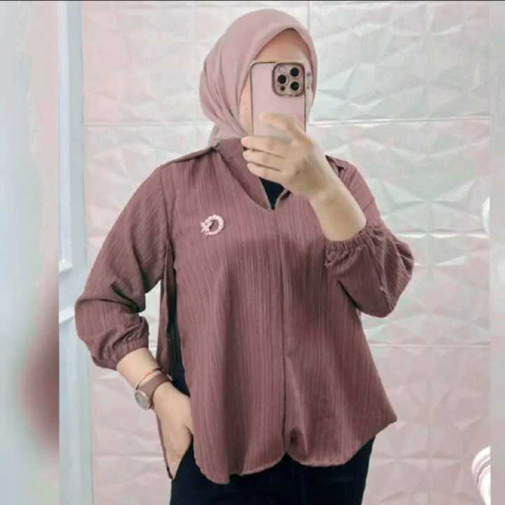 OUTER%20BABY%20CRUSH%20ATASAN%20WANITA%20BELAHAN%20SAMPING%20LIVIA%20BLUS%20BAJU%20WANITA%20BLOUSE%20KEKINIAN%20-%20Image%202
