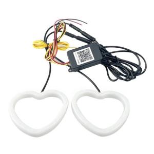 Mobile APP Control Car LED Angel Eyes Rings Heart Shaped Rings Car Driving Warning Light Fog Light DRL Light
