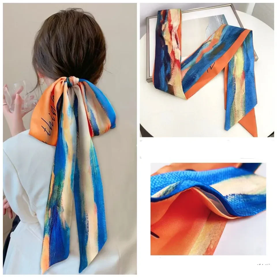 Khăn choàng cổ lụa nữ Khăn quàng nhỏ in hình khăn lụa dài bandana mùa thu  Băng đô nữ sang trọng làm vạt áo, thắt lưng, cà vạt B7 | Lazada.vn