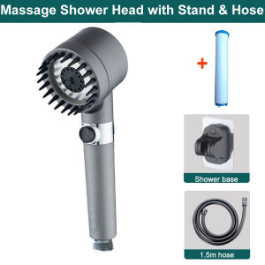 4 in 1 High Pressure Shower Head With Filter 3 Modes Rain Shower Head Set Holder Wall Mounted kolah air mandi 花灑