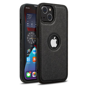 CrashStar With Logo Hole Soft Leather Shockproof Simple Phone Case For iPhone 16 15 14 Pro Max Plus 13 12 11 Pro Max X XS Max XR Luxury Business Style Phone Casing Non-slip Anti-fingerprint Phone Cover Shell Hot Sale