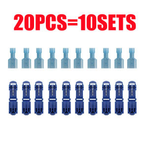 JIANTAI 50Pcs(25set) Quick Splice Wire Terminals T-Tap Self-stripping with Nylon Fully Insulated Male Quick Disconnects Kit