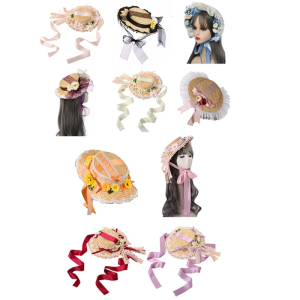 Panama Hat with Ribbon French Hat Summer Sunscreen Handmade Tea Party Outdoor Activities for Ladies