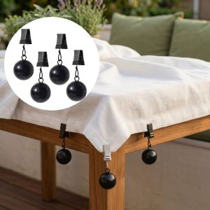 RBJ4 4 pcs with Clip Curtain Weight Ball Windproof Gravity Ball Table Cloth Weights Pendant Durable Curtain Weights Outdoor Use