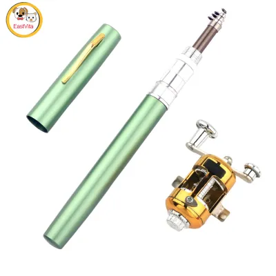 Pen Fishing Pole Mini Pocket Fishing Rod Spinning Reel Combo Kit Telescopic Portable Fishing Pole Fishing Rod Reel Combo For Ice Fly Fishing Sea Saltwater Freshwater