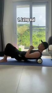 FlexFitShop Con lăn massage 3D gai nổi 45x13cm giãn cơ sâu giảm đau mỏi vai gáy phục hồi sau tập DC006