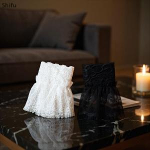 [ShiFu] Phụ nữ giả cánh tay tay áo với ngắn tua trắng và đen xếp li Cuff đẹp ren Phụ kiện ngoài trời embellishments