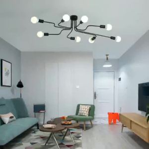 Đèn trần LED bằng sắt rèn với thiết kế Bắc Âu hiện đại đồ trang trí trần lý tưởng cho phòng khách hoặc gác xép hàng mới về.