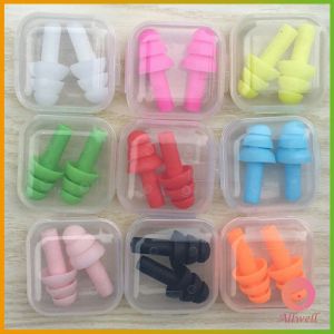 ที่อุดหูกันเสียง ปลั๊กอุดหูลดเสียง ซิลิโคน เอียร์ปลั๊ก สำหรับเรียนว่ายน้ำ มีสาย Earplugs