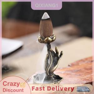 QIXIANG1 Đồng tinh khiết backflow hương Phật Tay sen Brass hương khung hương trầm Zen trà buổi lễ bàn trà Bàn đồ nội thất