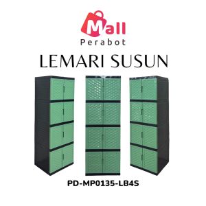 Mall Perabot | Lemari Fawsline Pakaian 4 Susun Plastik Persegi | Rak Baju Tingkat Jumbo Serbaguna Murah