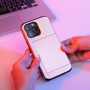 Phone Case For iPhone 13 14 15 Pro Max Plus Slide Card Slot Card Holder TPU PC Phone Protective Case