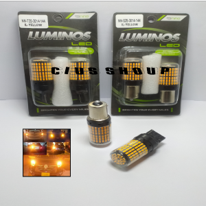 SEPASANG LUMINOS LED SEIN MOBIL T20 144 MATA YELLOW NO CEDIP CEPAT | Extreme Bright Low Energy Consumption | 12V | Otomotif > Sepeda Motor > Suku Cadang Motor > Lampu dan Kelistrikan