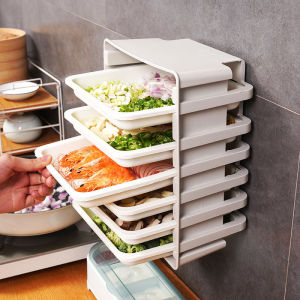6 Layers Stackable Food Plate Rack Wall Mounted Steamboat Hot Pot Side Dish Plate Shelf Serving Organizer Platter